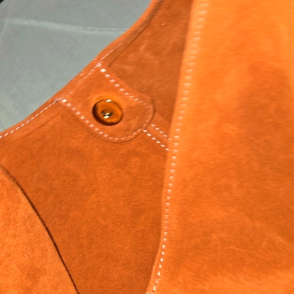 Italian orange suede hobo bag - Picture 12 of 16